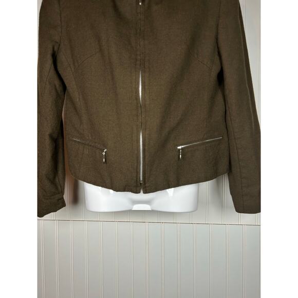 J. LONDON Brown Wool Zippered Front And Pockets Fully Lined Jacket SizeM office - Picture 2 of 9